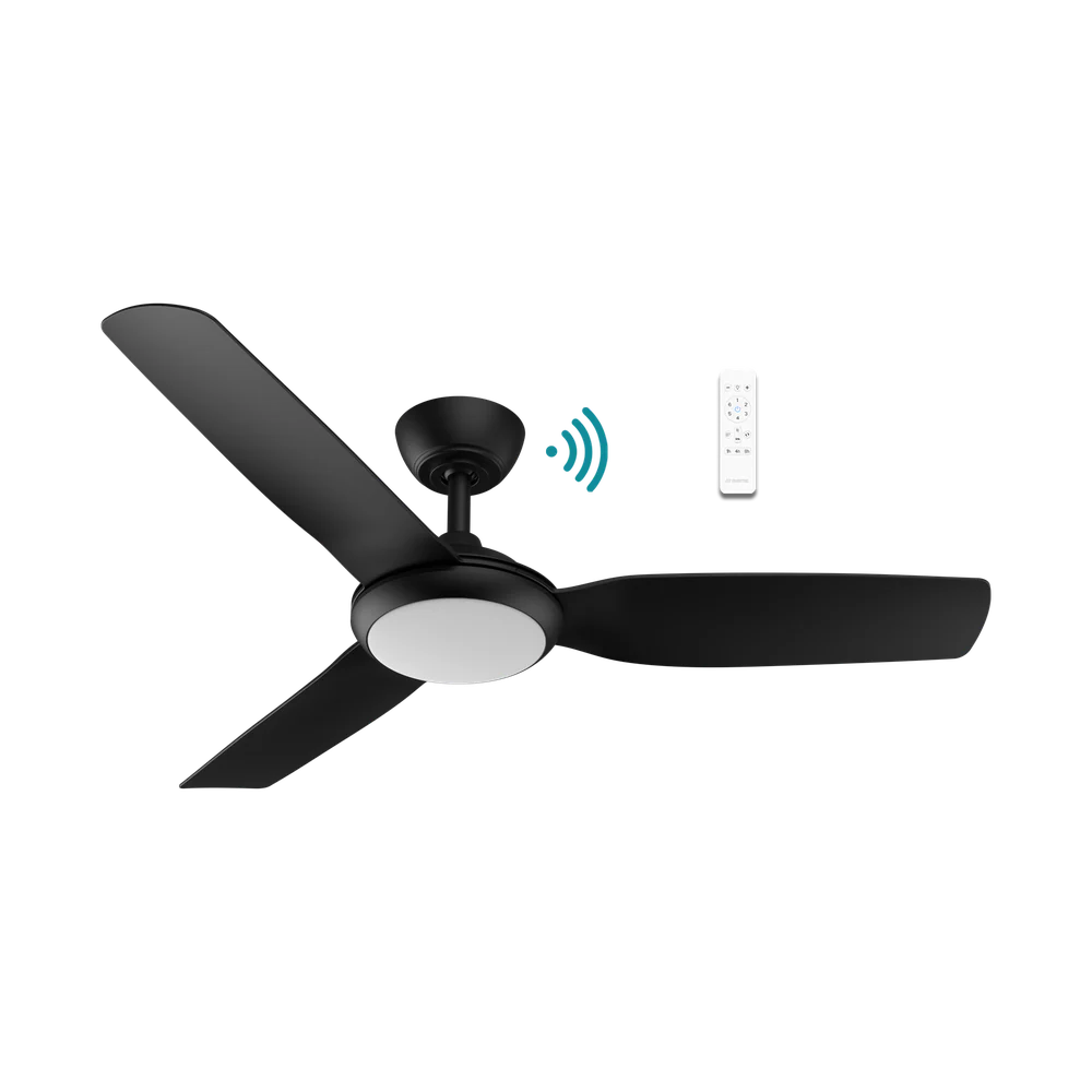 Martec Viper DC 52″ 3 Blade Smart Ceiling Fan With WIFI Remote Control + LED Light - Matt Black