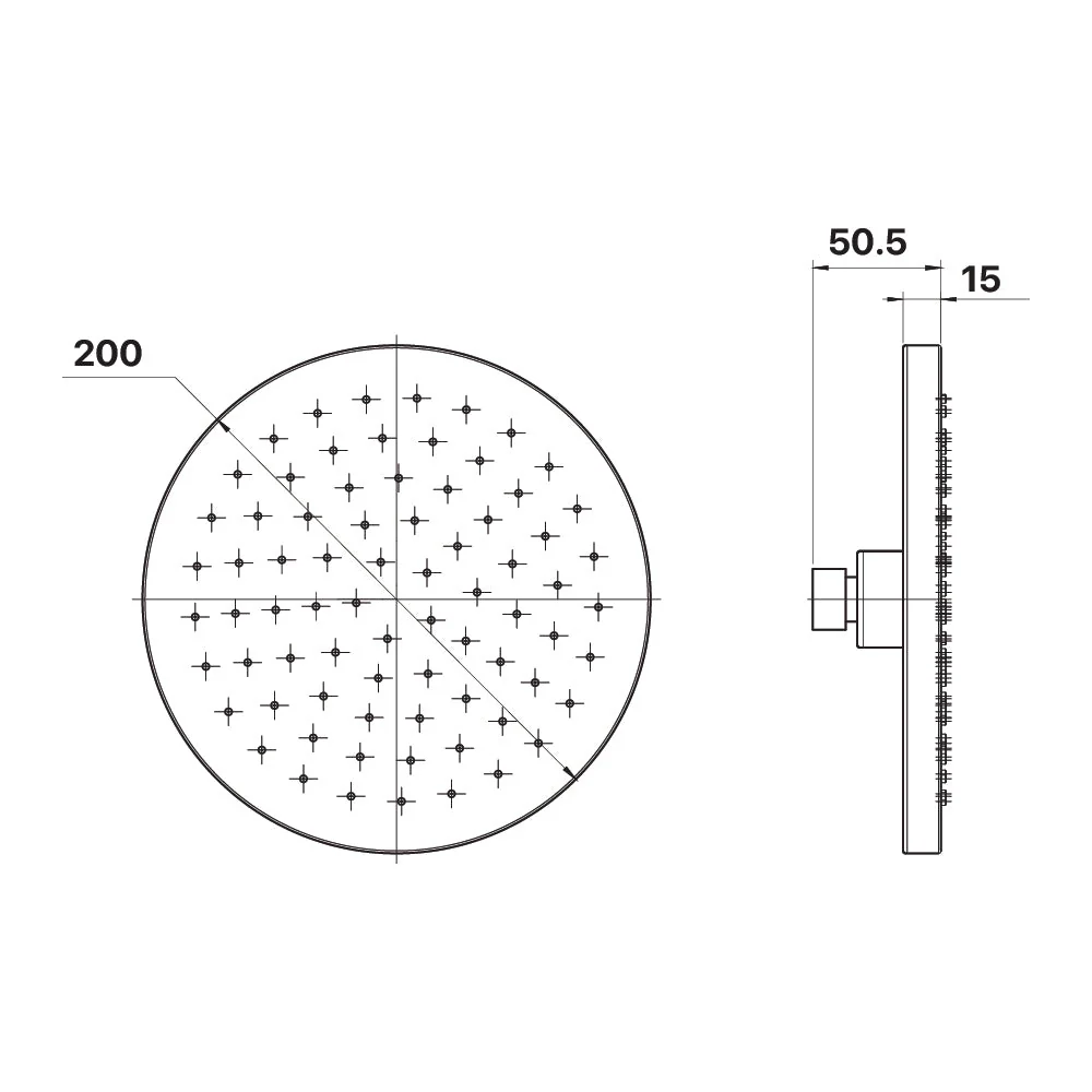 Mixx Matcha ABS Shower Head 200mm - Brushed Bronze - Image 2