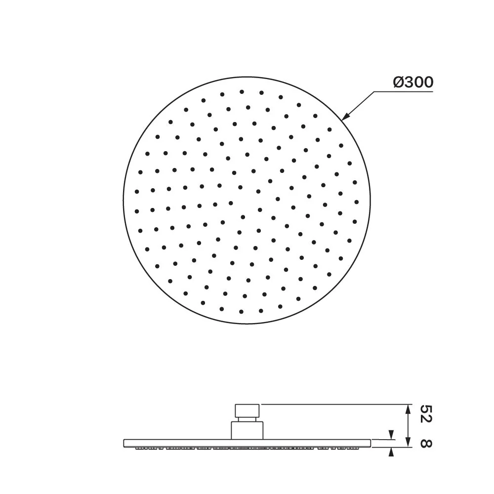 Mixx Matcha Brass Shower Head 300mm - Brushed Nickel - Image 2