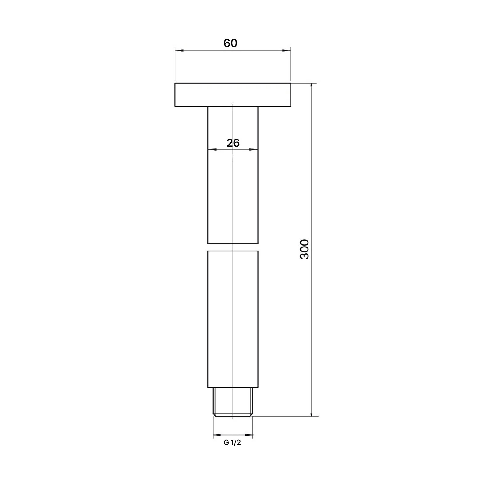 Mixx Matcha Ceiling Arm 300mm - Chrome - Image 2