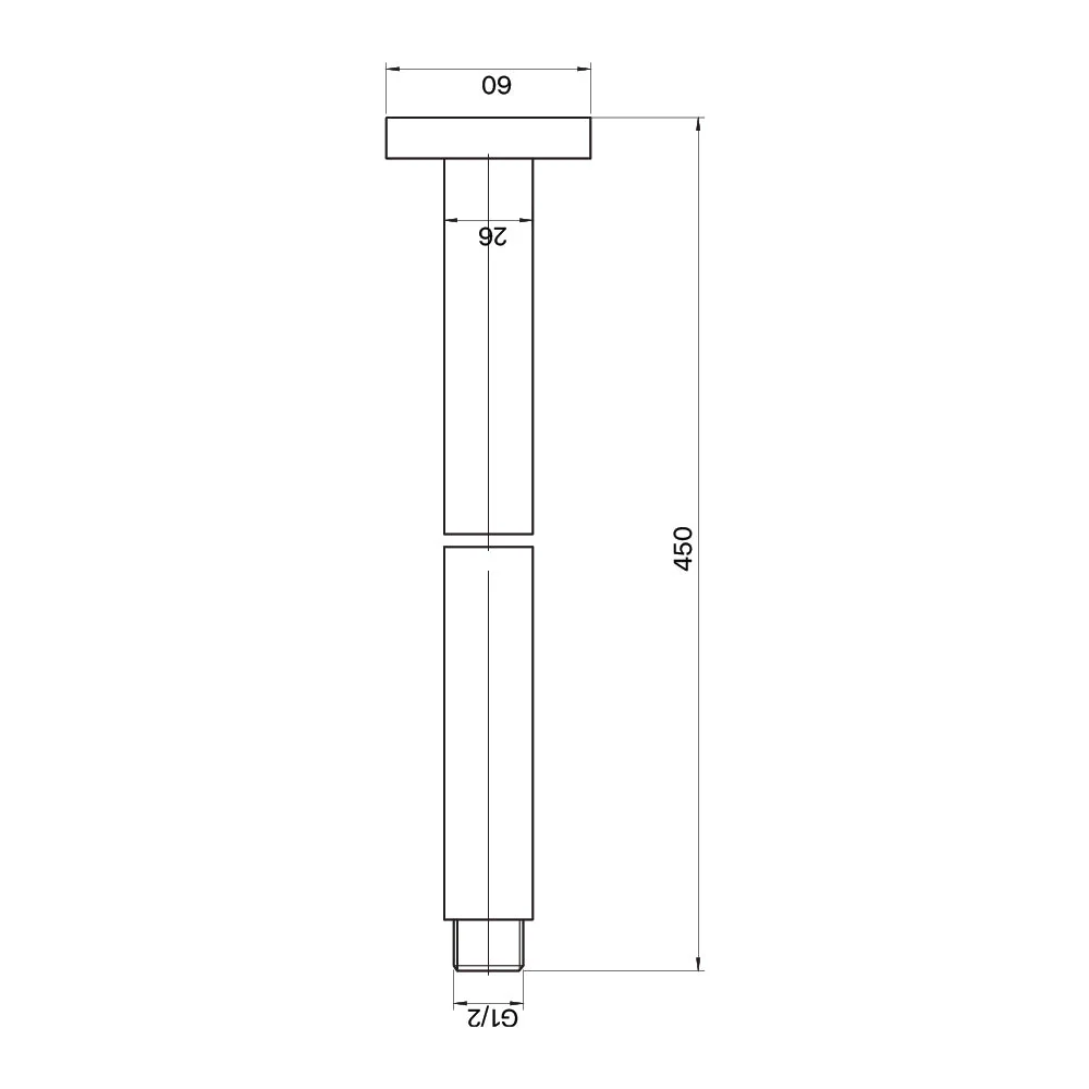 Mixx Matcha Ceiling Arm 450mm - Brushed Nickel - Image 2