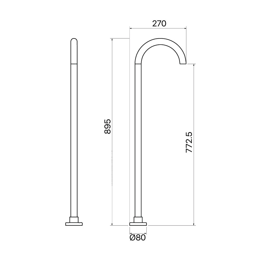 Mixx Matcha Floor Mounted Bath Spout - Brushed Nickel - Image 2