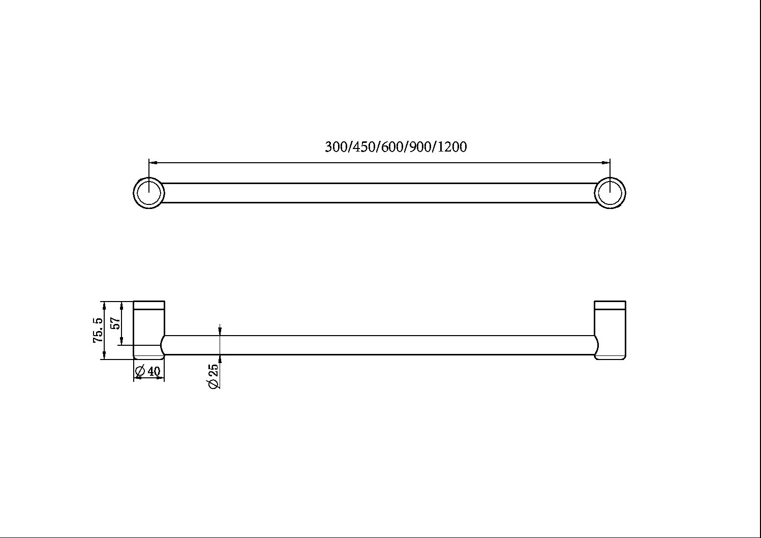 Nero Mecca Care 25mm Grab Rail - Gun Metal - Image 3