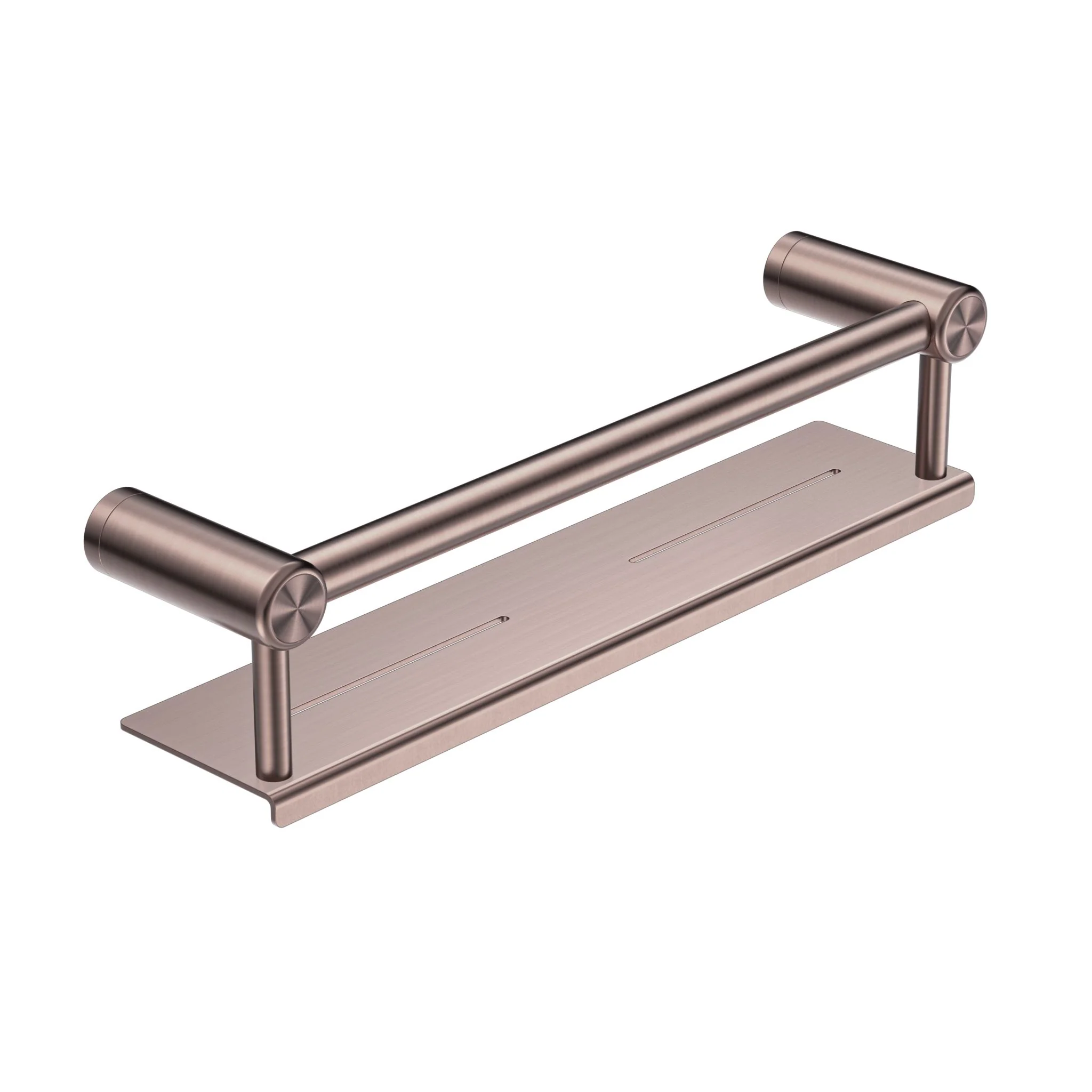 Nero Mecca Care 25mm Grab Rail With Shelf - Brushed Bronze