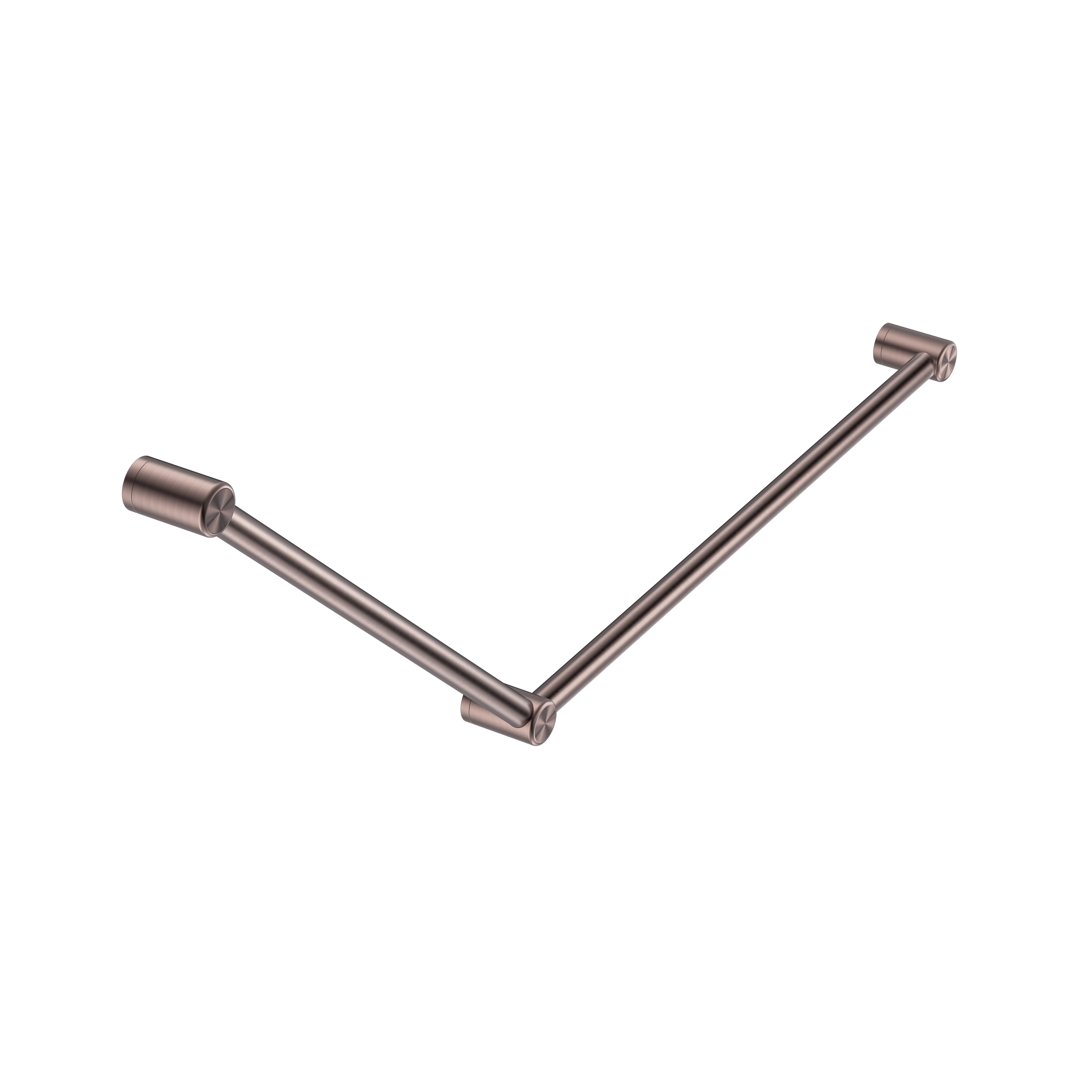 Nero Mecca Care 32mm Dda Grab Rail Set 45 Degree 750x900mm - Brushed Bronze