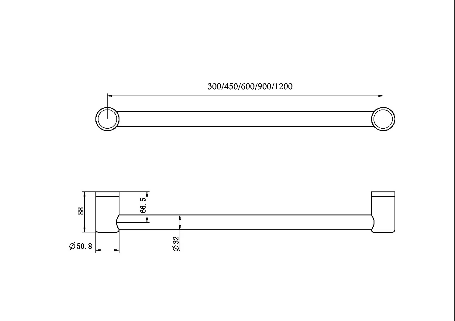 Nero Mecca Care 32mm Grab Rail - Brushed Bronze - Image 3