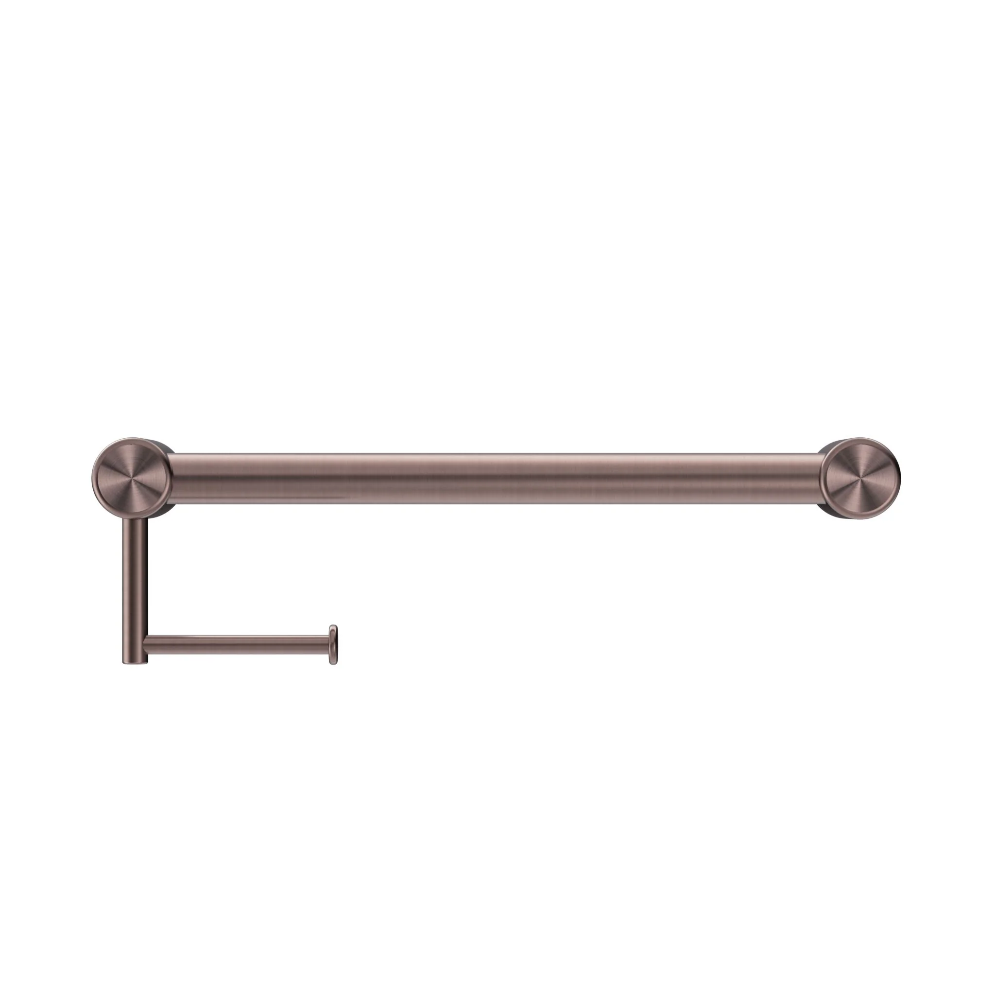 Nero Mecca Care 32mm Grab Rail With Toilet Roll Holder 450mm - Brushed Bronze - Image 2