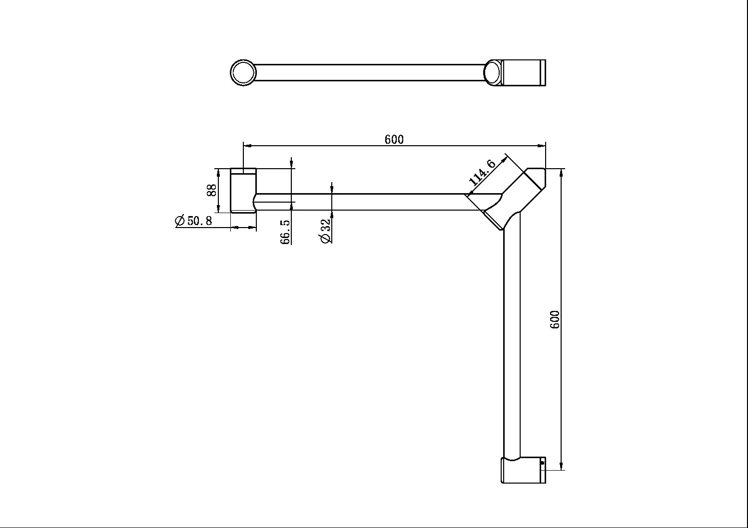 Nero Mecca Care 32mm Wrap Around Corner Grab Rail 600x600mm - Chrome - Image 3
