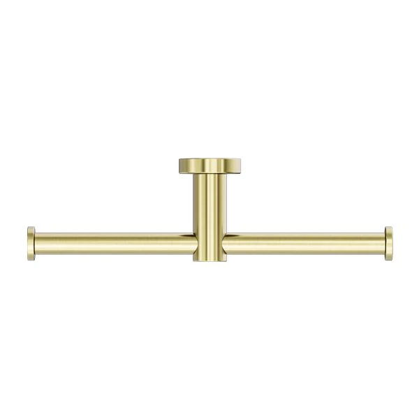 Nero Mecca Double Toilet Roll Holder - Brushed Gold - Image 2