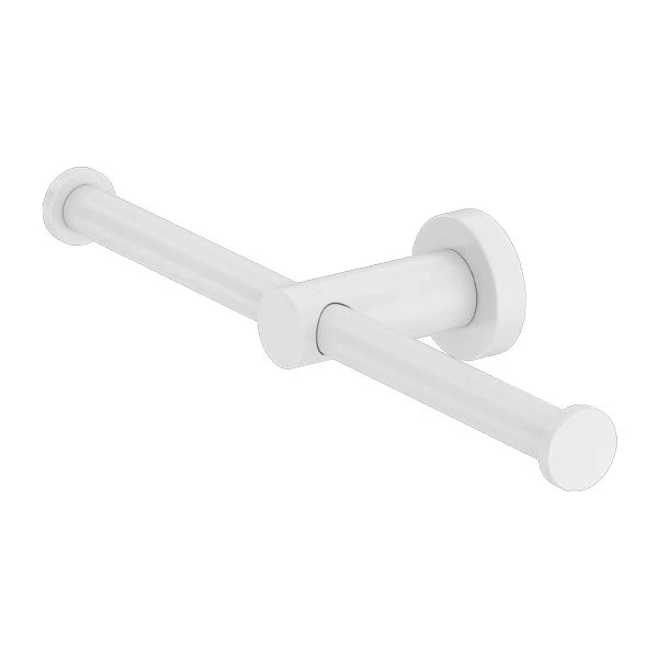 Nero Mecca Double Toilet Roll Holder - White Matte