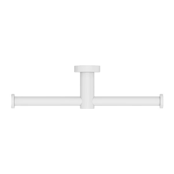 Nero Mecca Double Toilet Roll Holder - White Matte - Image 2