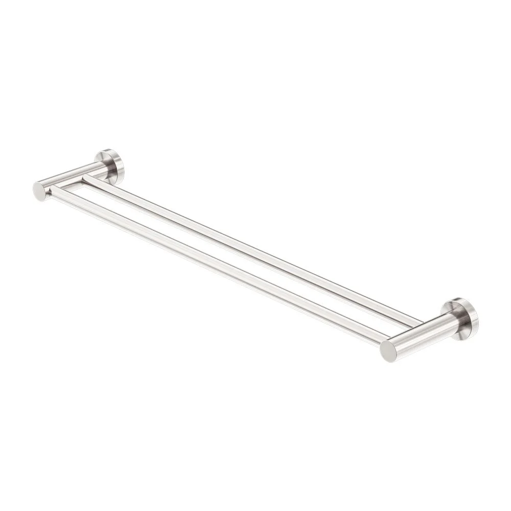 Nero Mecca Double Towel Rail - Brushed Nickel