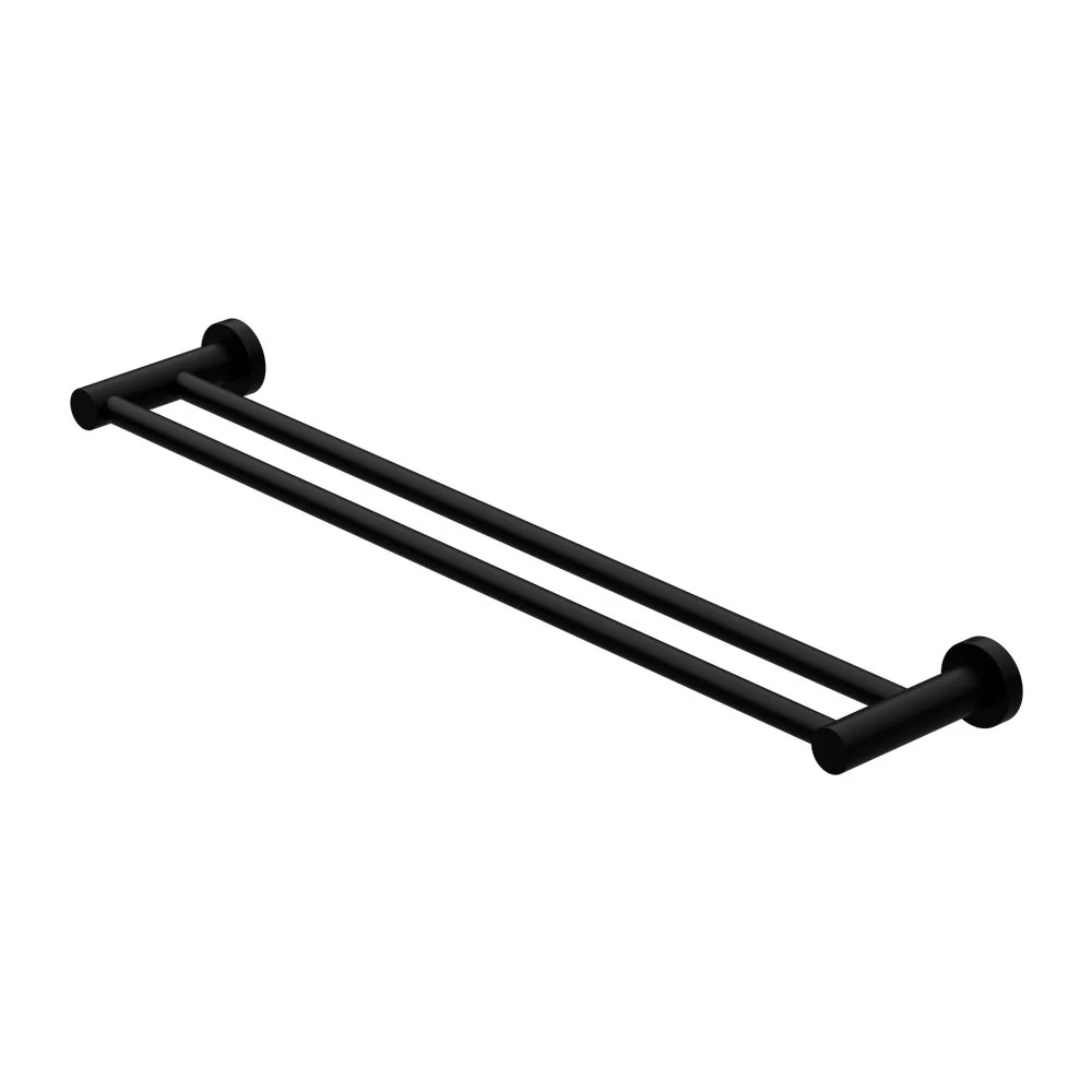 Nero Mecca Double Towel Rail - Black Matte