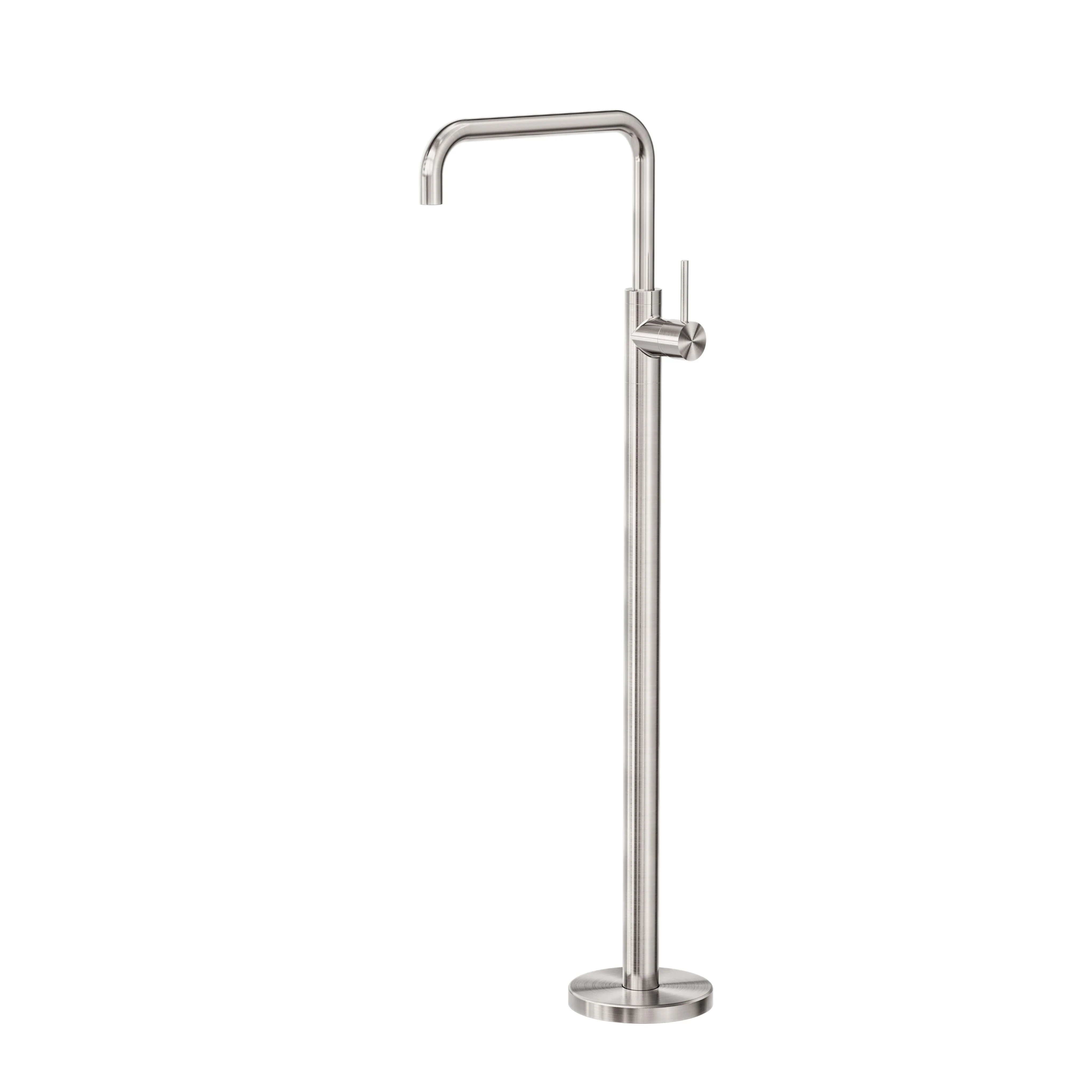 Nero Mecca Freestanding Bath Mixer Square Shape - Brushed Nickel