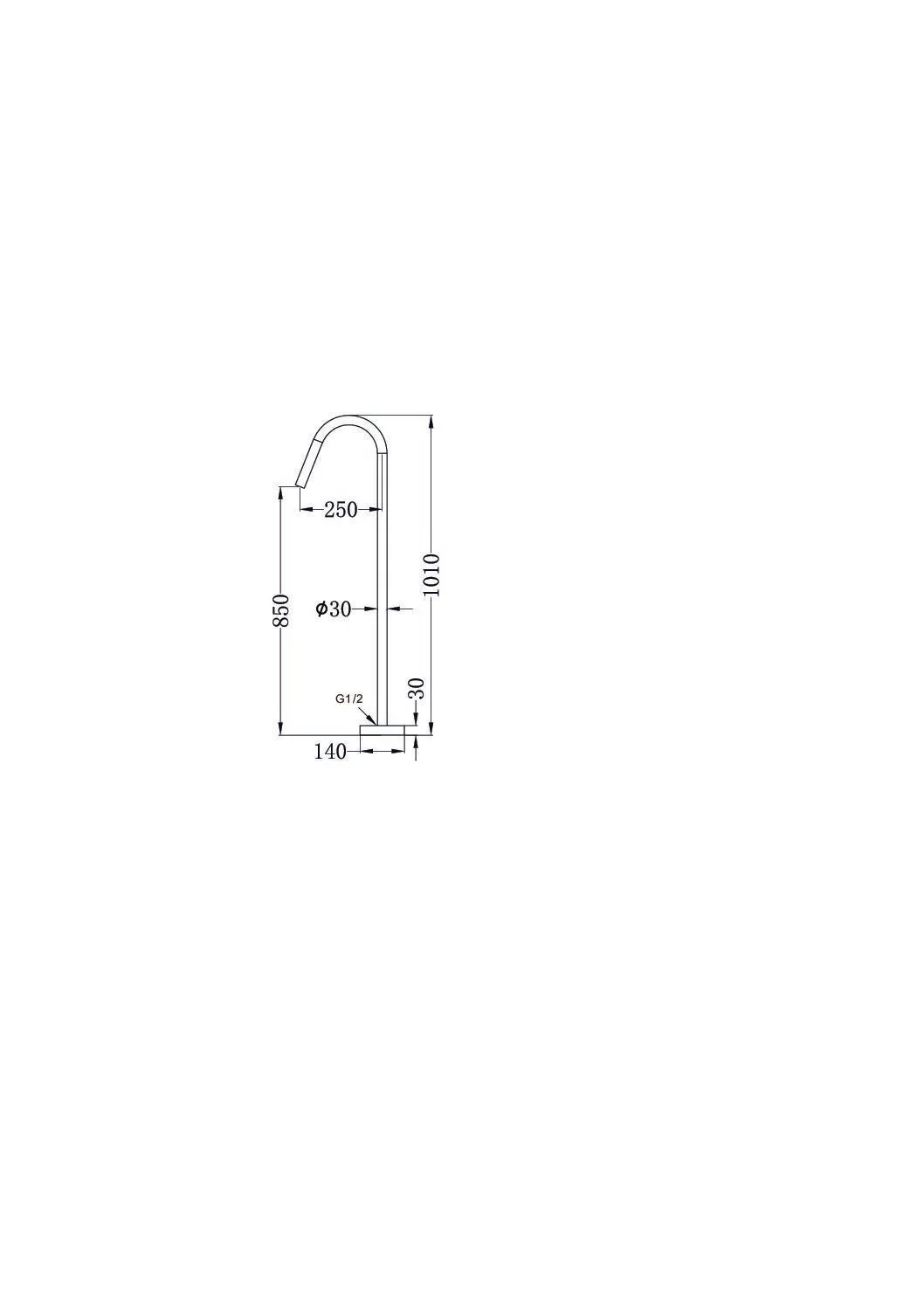 Nero Mecca Freestanding Bath Spout - Brushed Nickel - Image 4