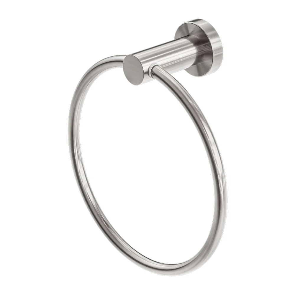 Nero Mecca Hand Towel Ring - Brushed Nickel