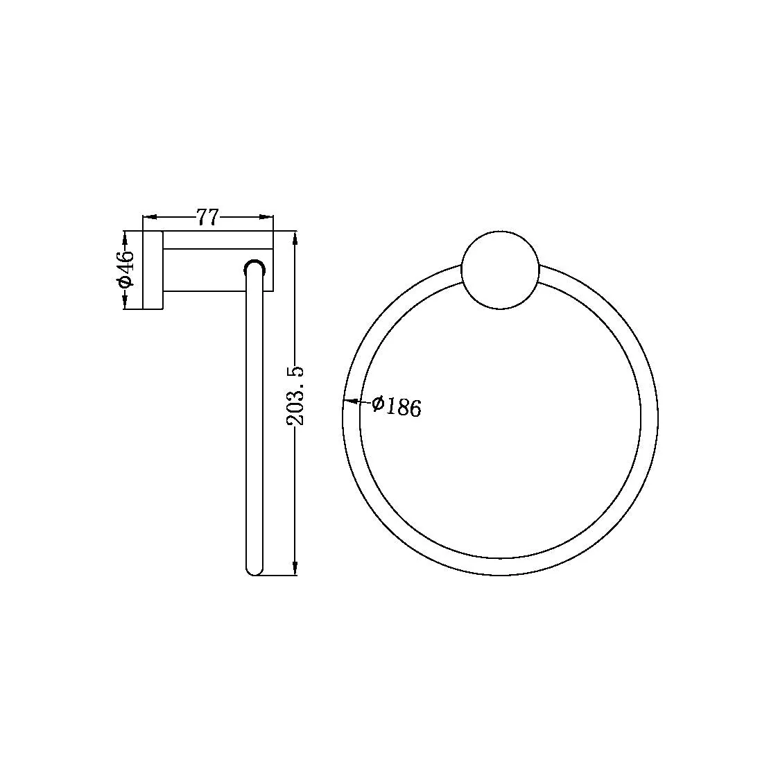 Nero Mecca Hand Towel Ring - White Matte - Image 2