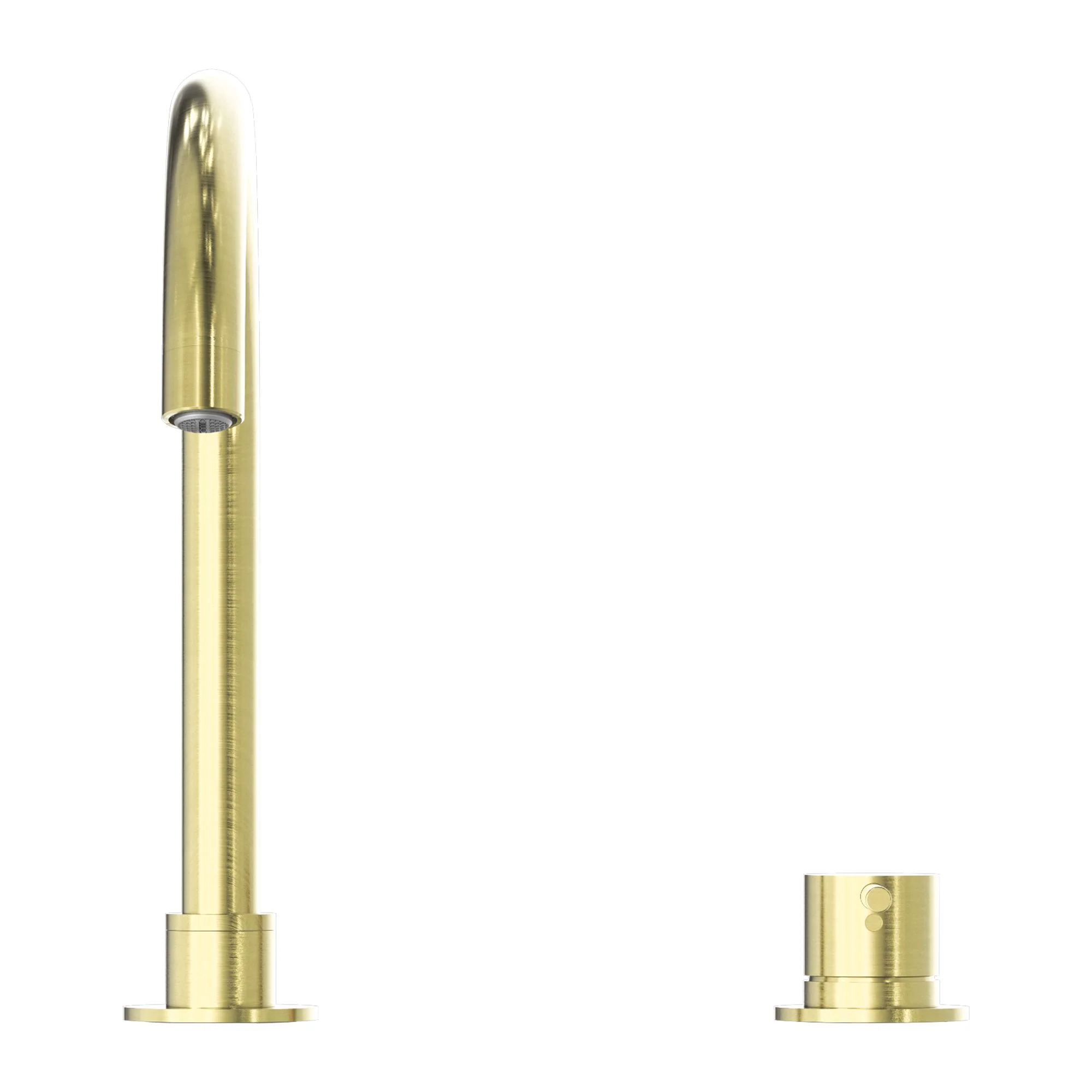 Nero Mecca Hob Basin Mixer Round Swivel Spout - Brushed Gold - Image 2