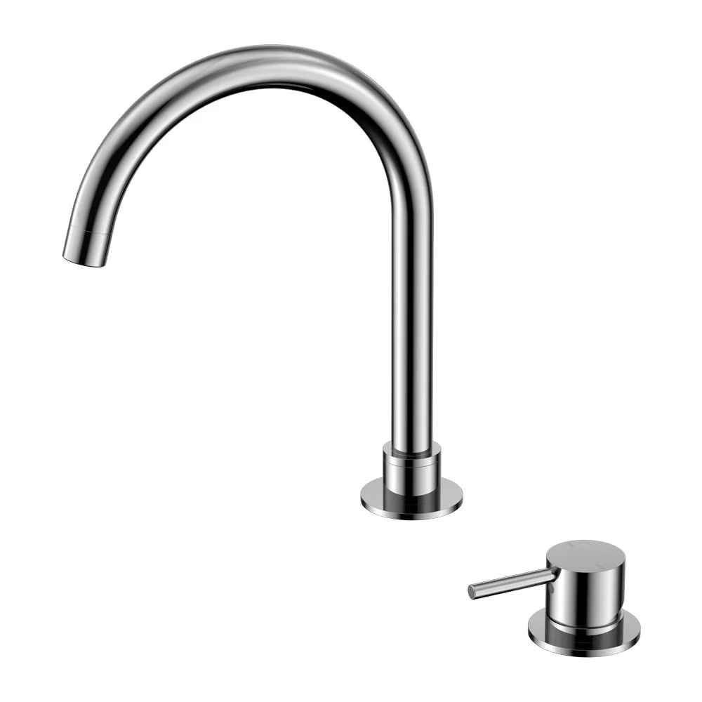 Nero Mecca Hob Basin Mixer Round Swivel Spout - Chrome