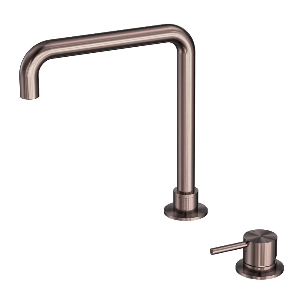 Nero Mecca Hob Basin Mixer Square Swivel Spout - Brushed Bronze