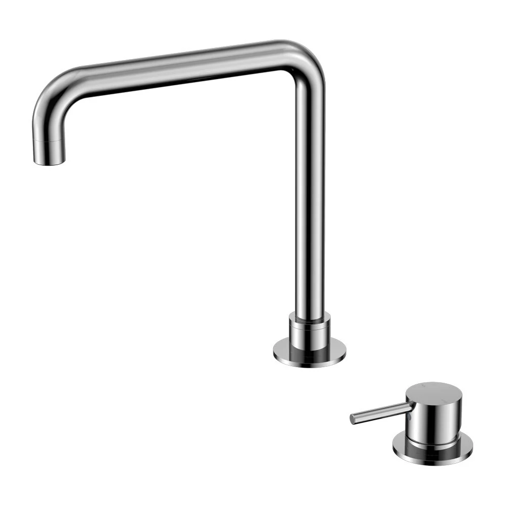 Nero Mecca Hob Basin Mixer Square Swivel Spout - Chrome