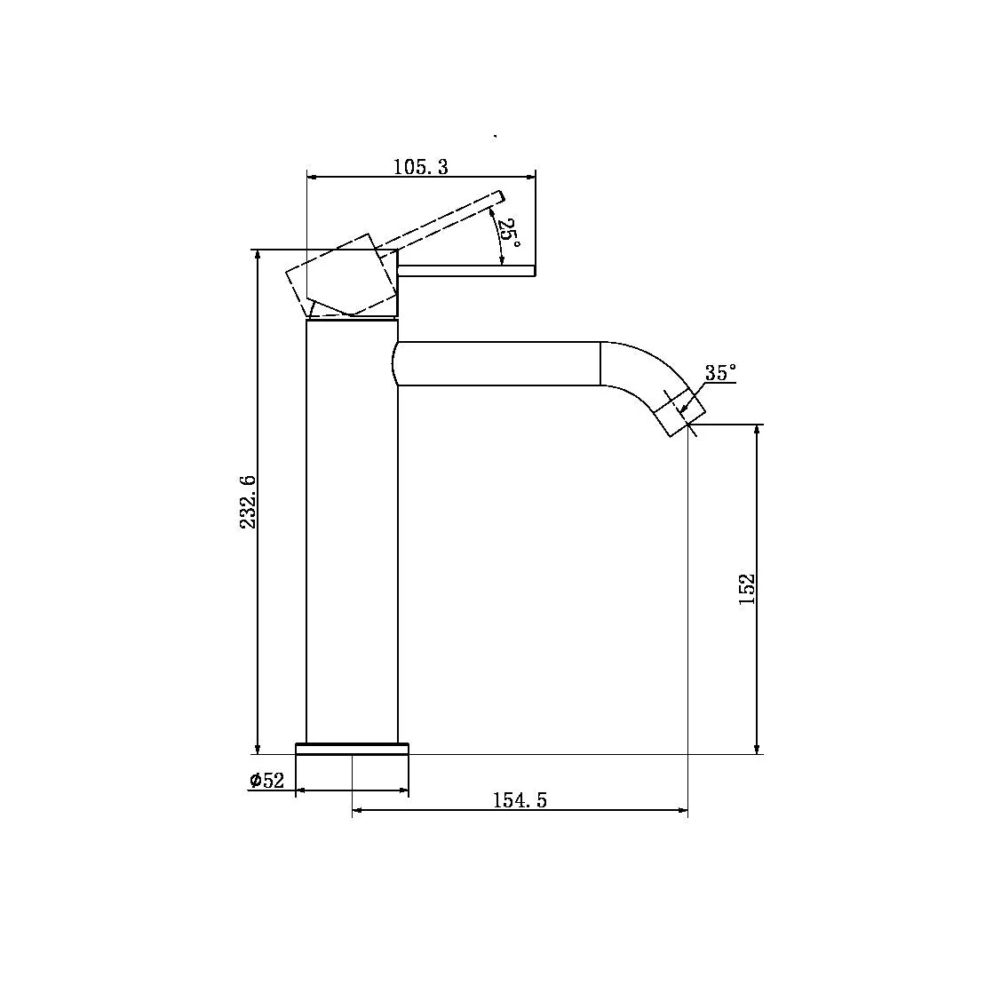 Nero Mecca Mid Tall Basin Mixer - Brushed Bronze - Image 4