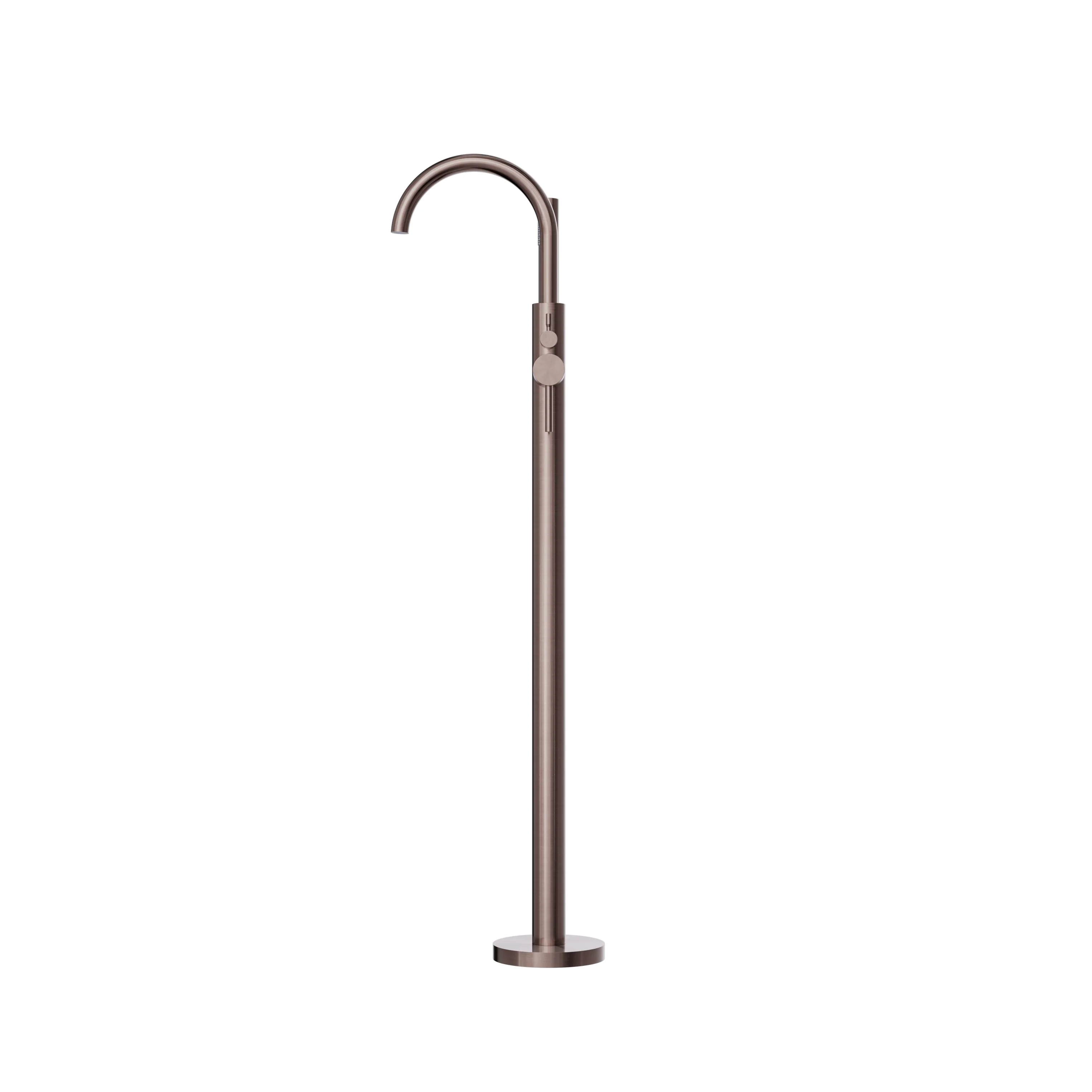 Nero Mecca Round Freestanding Mixer With Hand Shower - Brushed Bronze - Image 2