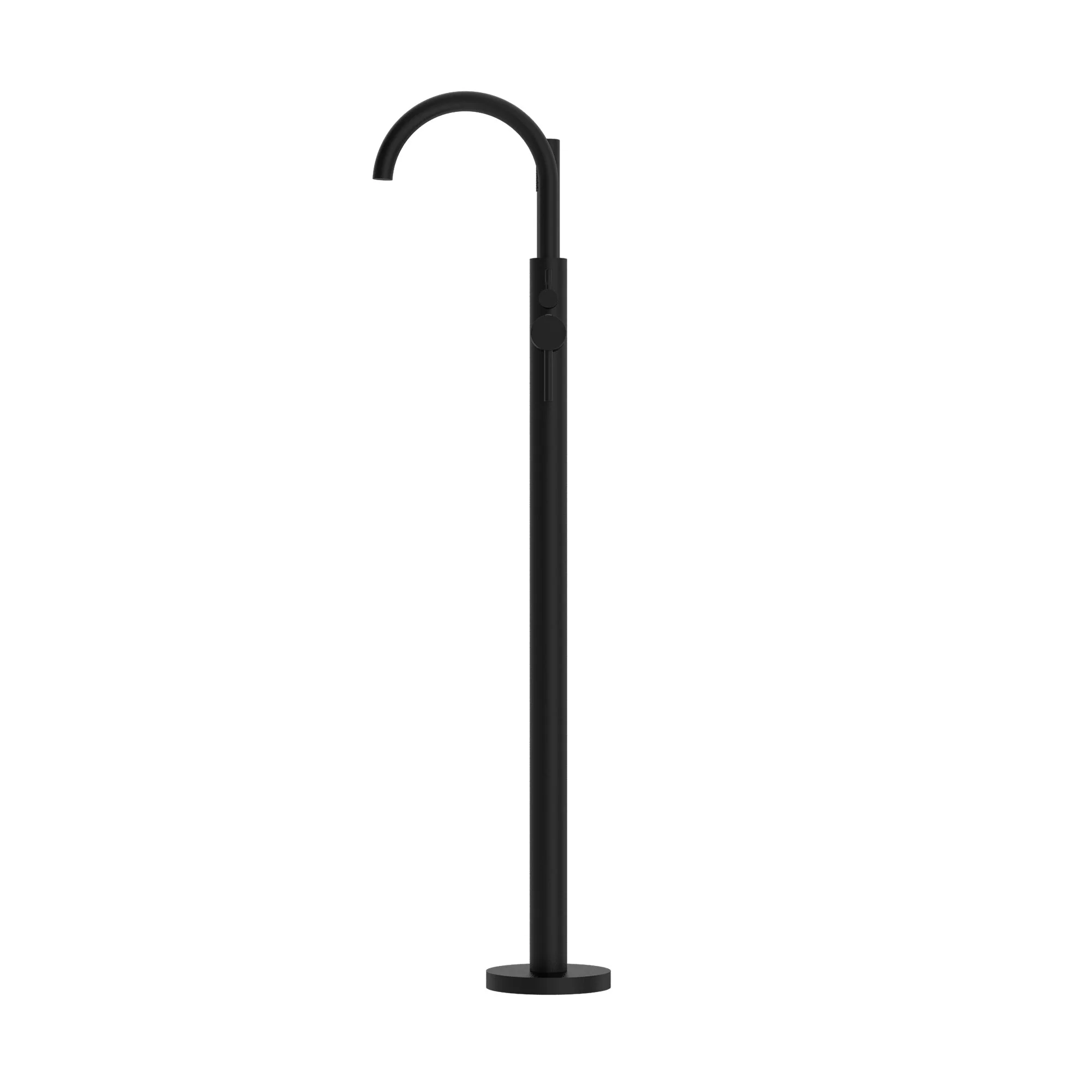 Nero Mecca Round Freestanding Mixer With Hand Shower - Black Matte - Image 2