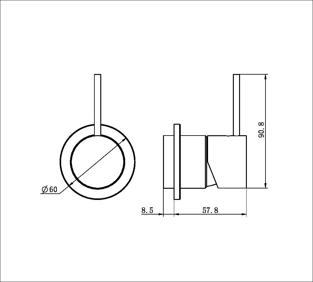 Nero Mecca Shower Mixer 60mm Handle Up Plate (Trim Kit Only) - Black Matte - Image 2