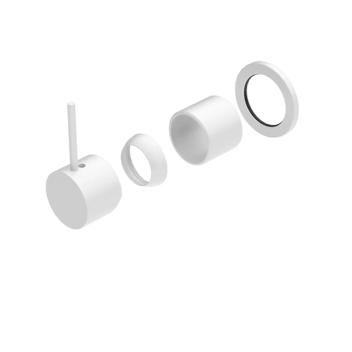 Nero Mecca Shower Mixer 60mm Handle Up Plate (Trim Kit Only) - White Matte