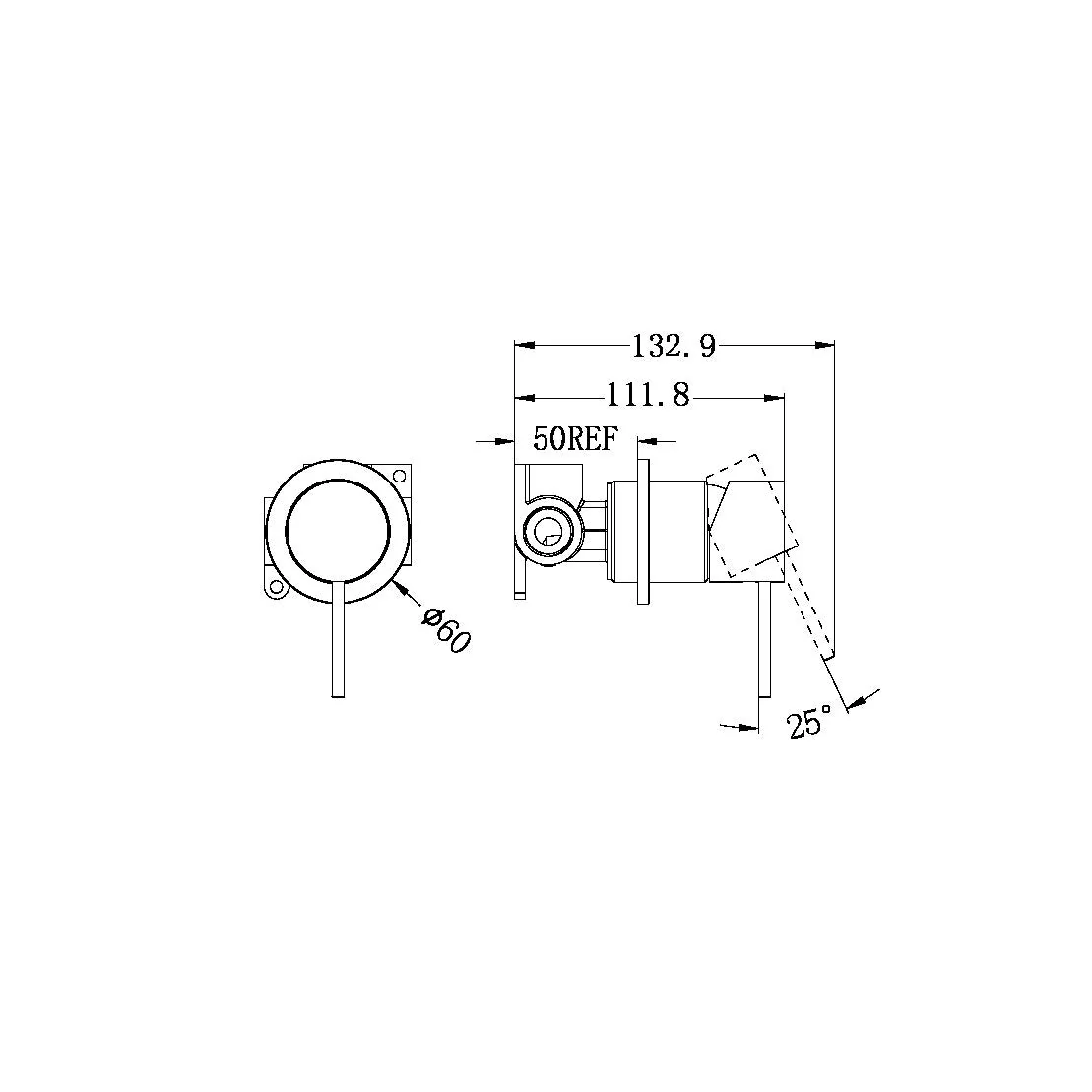 Nero Mecca Shower Mixer 60mm Plate - Chrome - Image 4