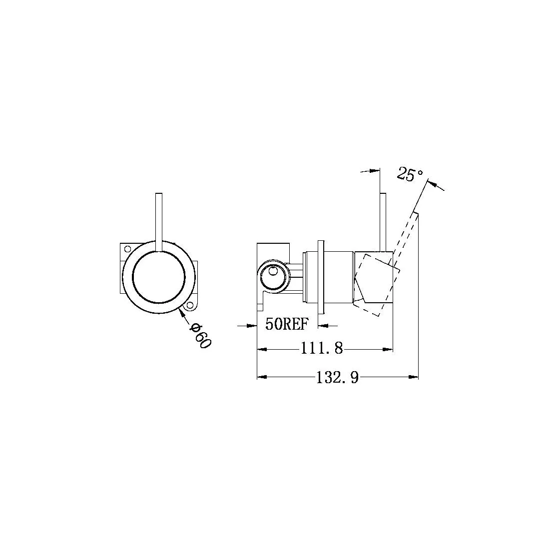 Nero Mecca Shower Mixer Handle Up 60mm Plate - Gun Metal - Image 4