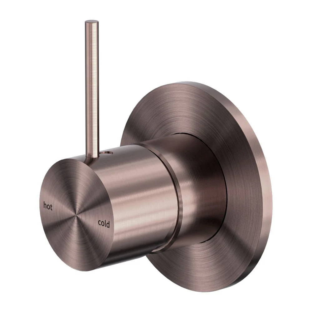 Nero Mecca Shower Mixer Handle Up 80mm Plate - Brushed Bronze