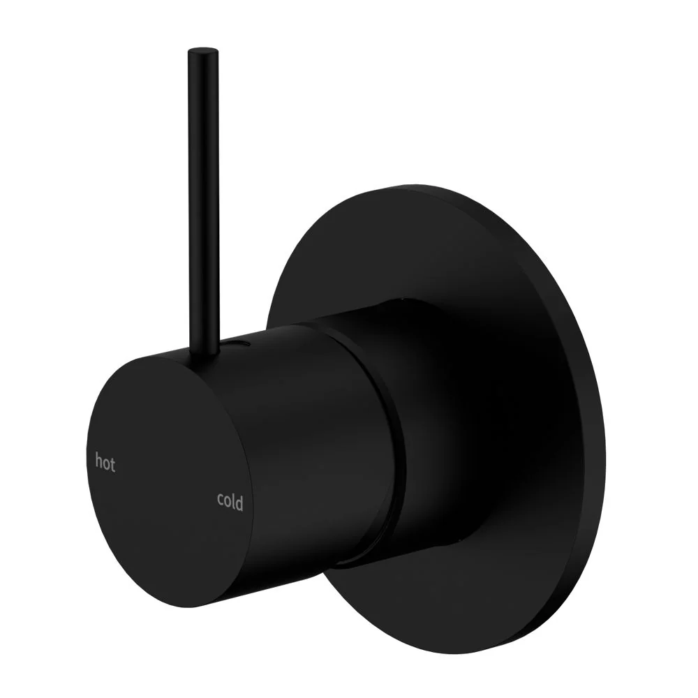 Nero Mecca Shower Mixer Handle Up 80mm Plate - Black Matte