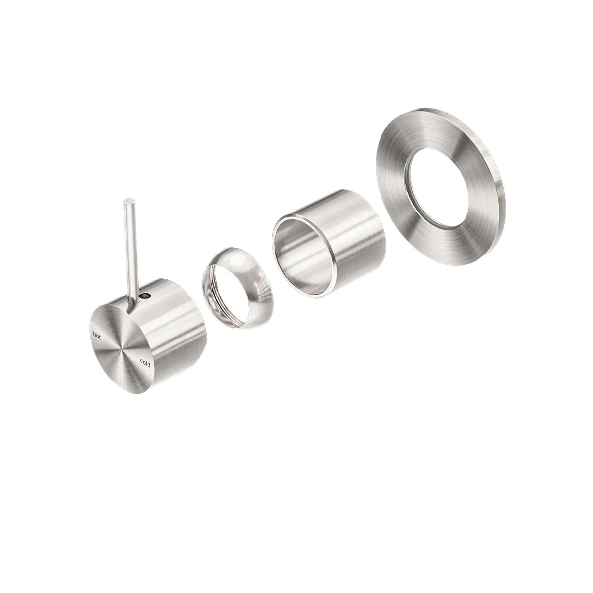 Nero Mecca Shower Mixer Handle Up 80mm Plate (Trim Kit Only) - Brushed Nickel