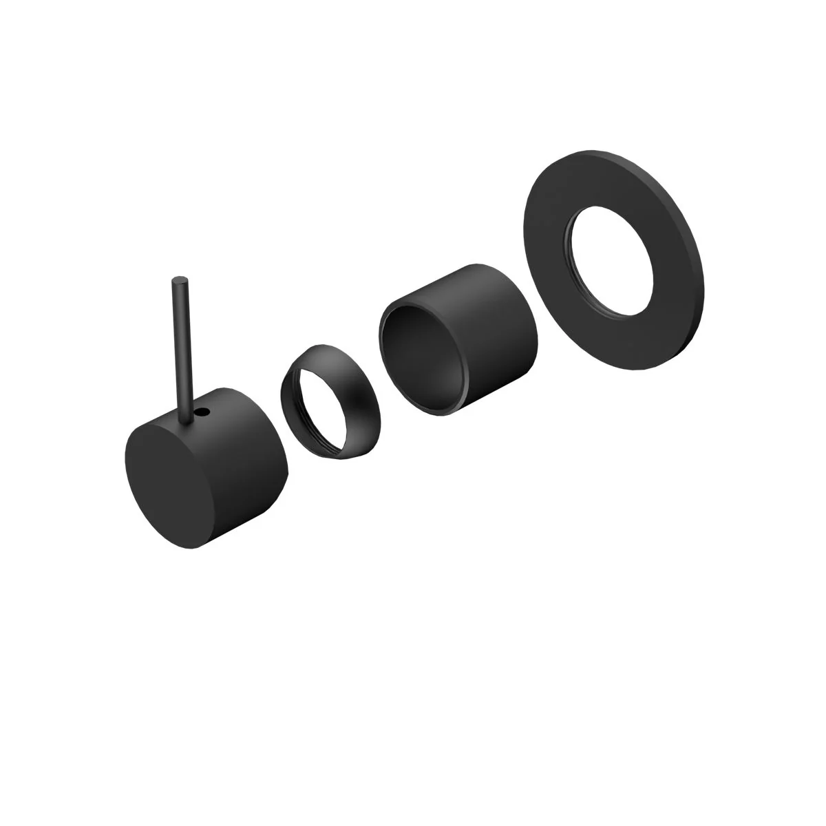 Nero Mecca Shower Mixer Handle Up 80mm Plate (Trim Kit Only) - Black Matte
