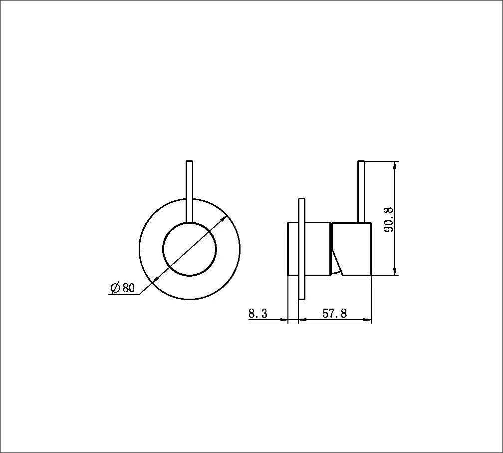 Nero Mecca Shower Mixer Handle Up 80mm Plate (Trim Kit Only) - White Matte - Image 2