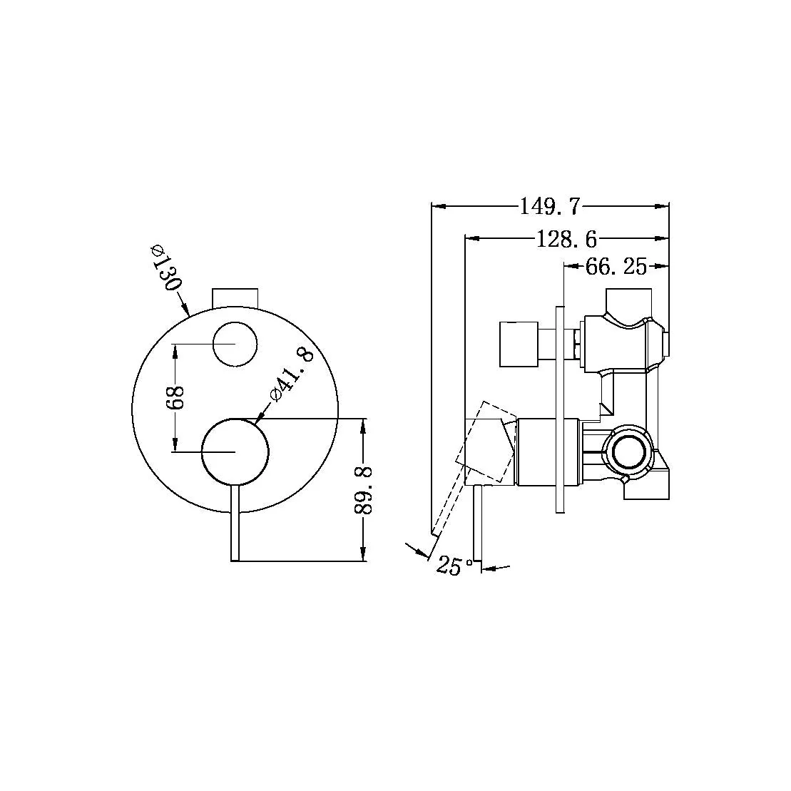 Nero Mecca Shower Mixer With Diverter - Chrome - Image 3