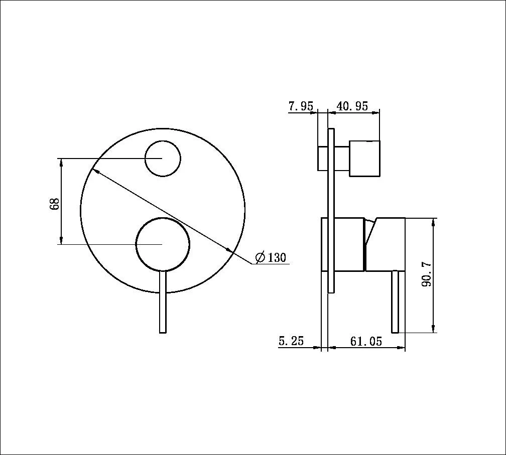 Nero Mecca Shower Mixer With Diverter (Trim Kit Only) - Brushed Nickel - Image 2