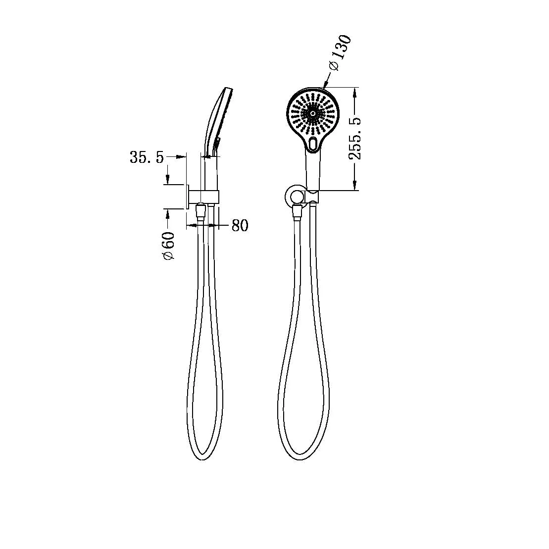 Nero Mecca Shower On Bracket - Gun Metal - Image 2