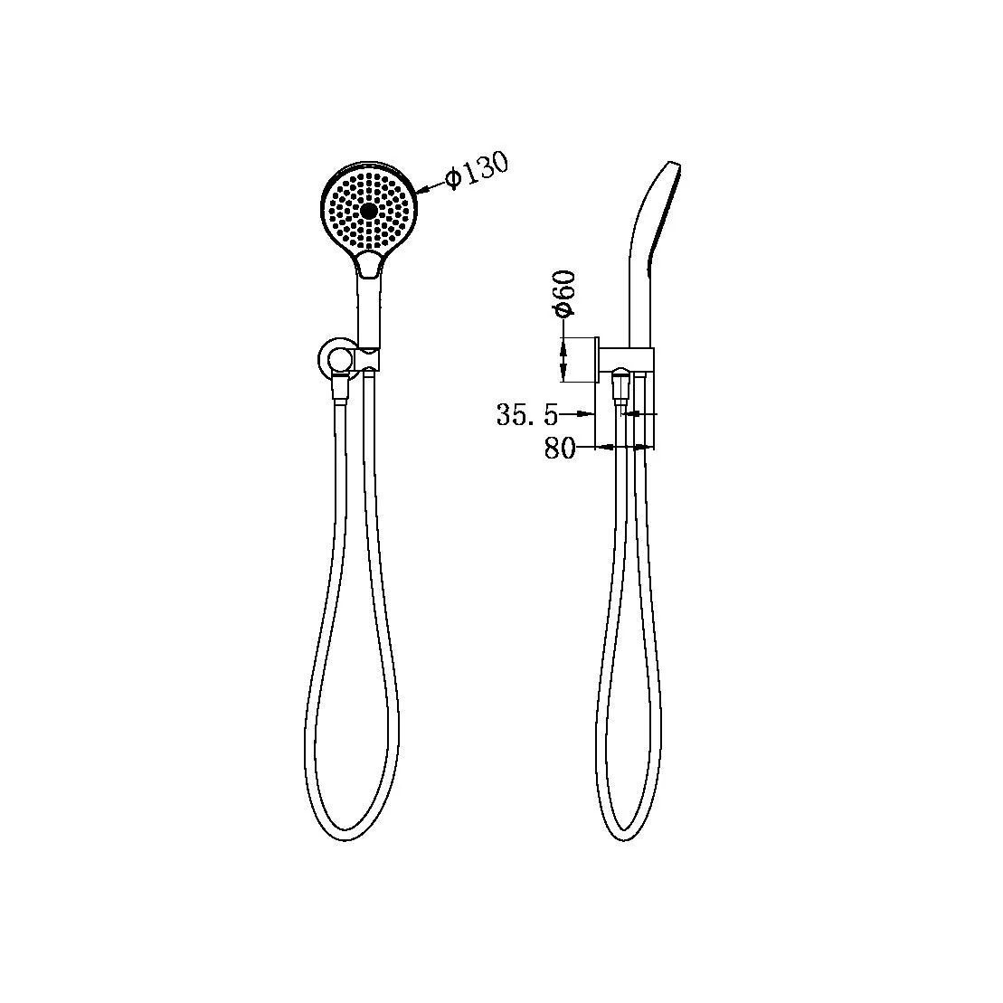 Nero Mecca Shower On Bracket With Air Shower II - Brushed Bronze - Image 4