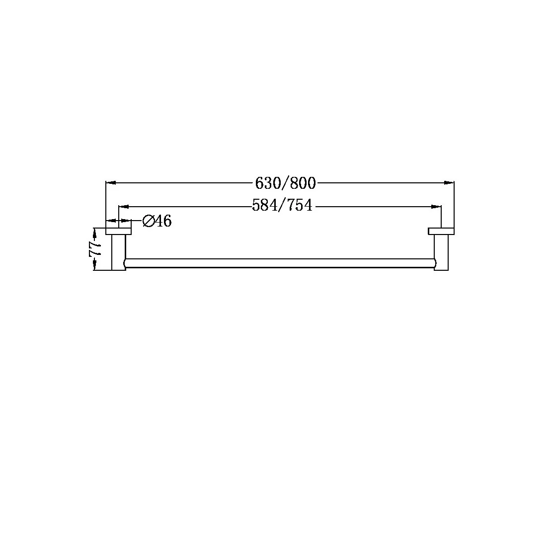 Nero Mecca Single Towel Rail - Gun Metal - Image 4