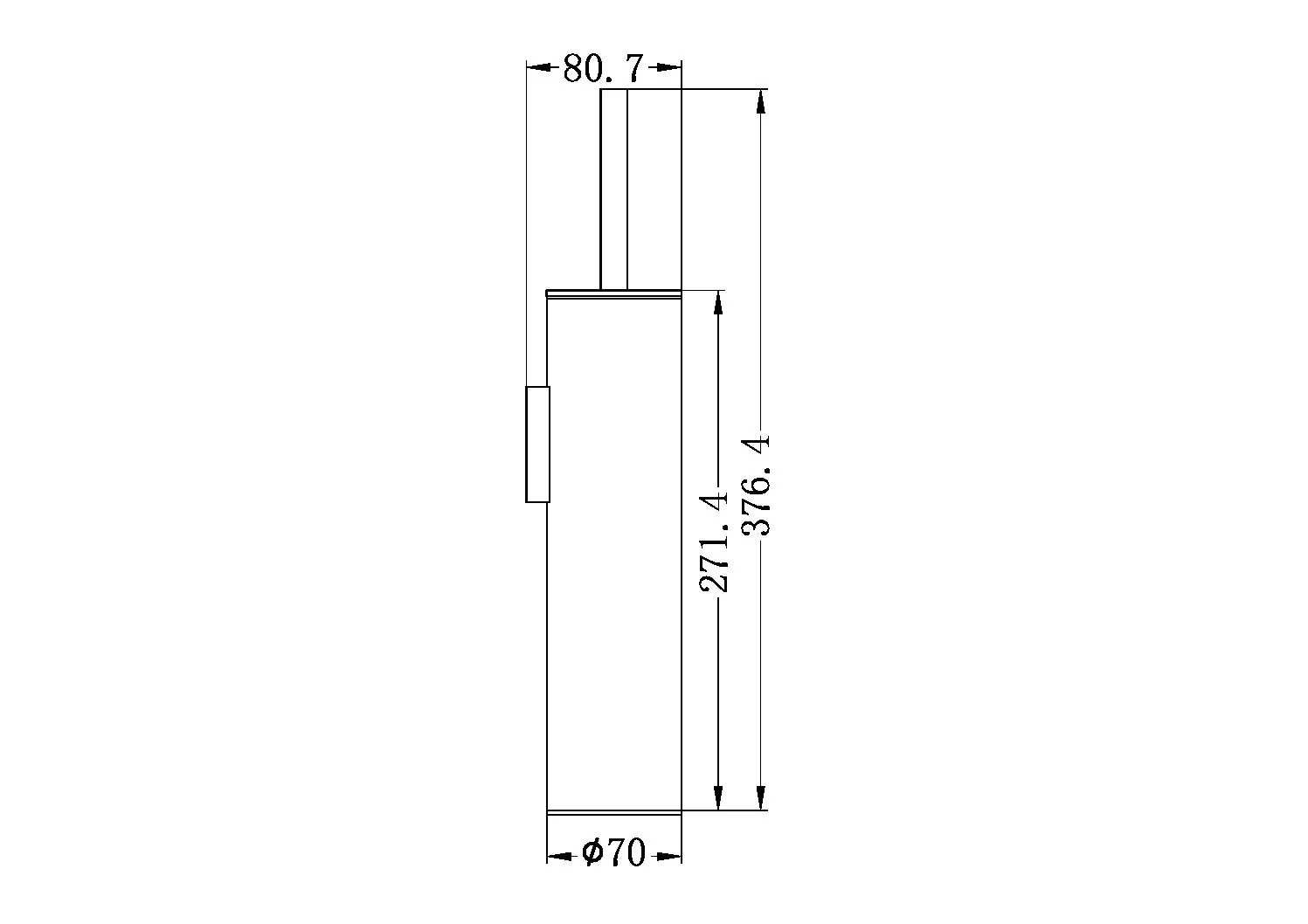 Nero Mecca Toilet Brush Holder - Brushed Nickel - Image 3