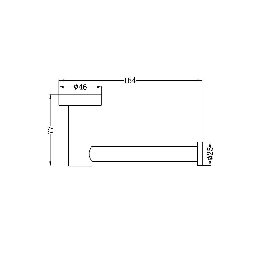 Nero Mecca Toilet Roll Holder - Black Matte - Image 4
