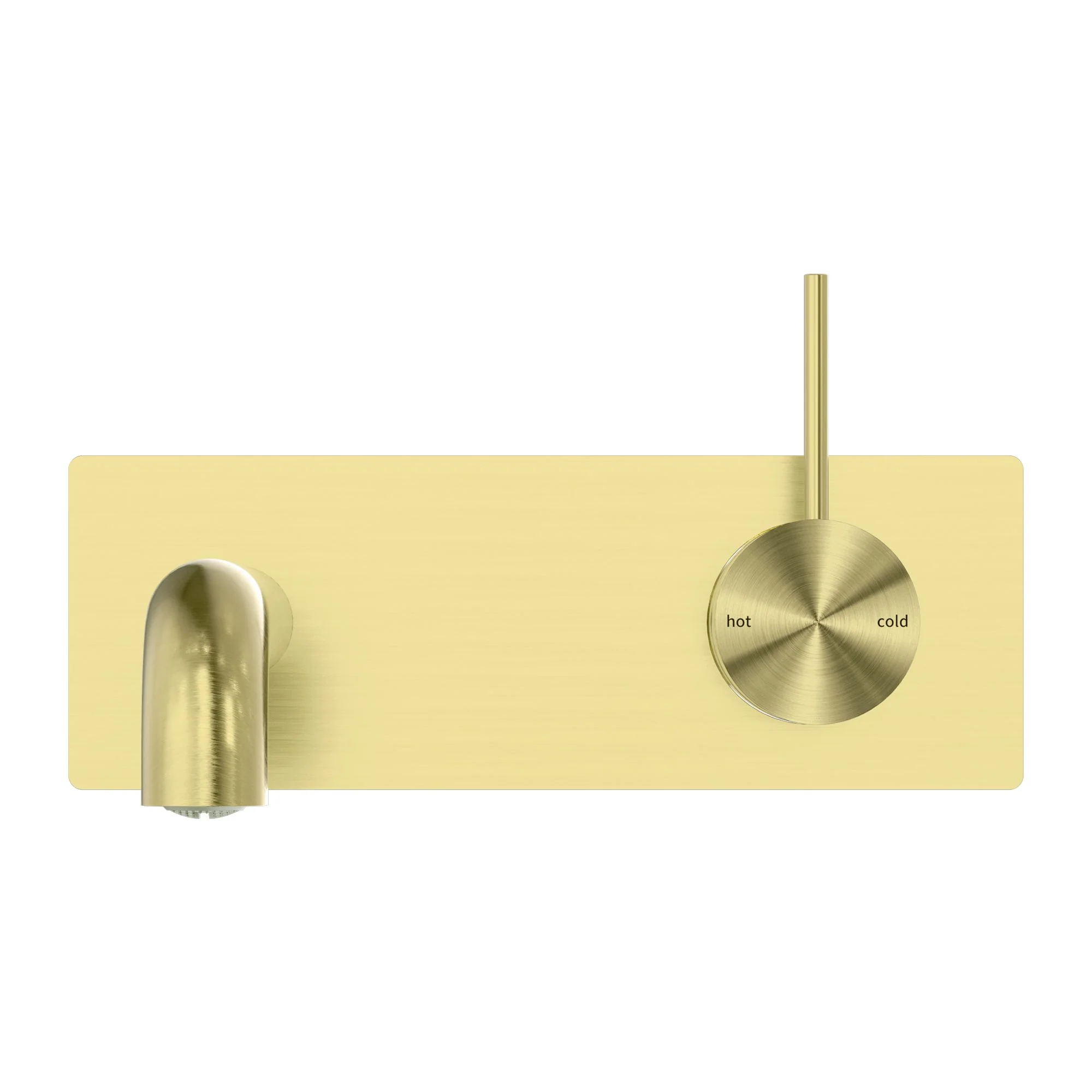 Nero Mecca Wall Basin/Bath Mixer Handle Up - Brushed Gold - Image 2