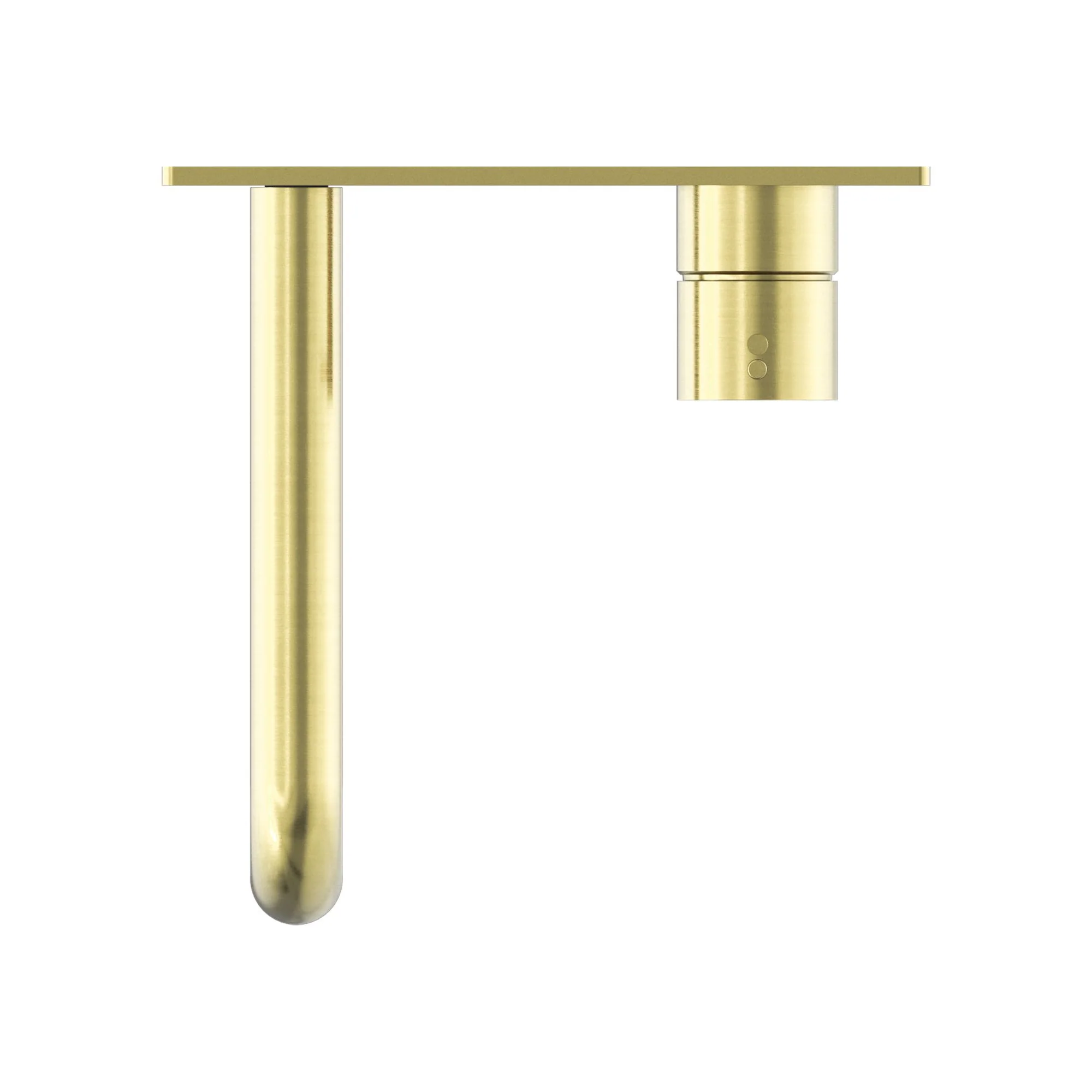 Nero Mecca Wall Basin/Bath Mixer Handle Up - Brushed Gold - Image 4