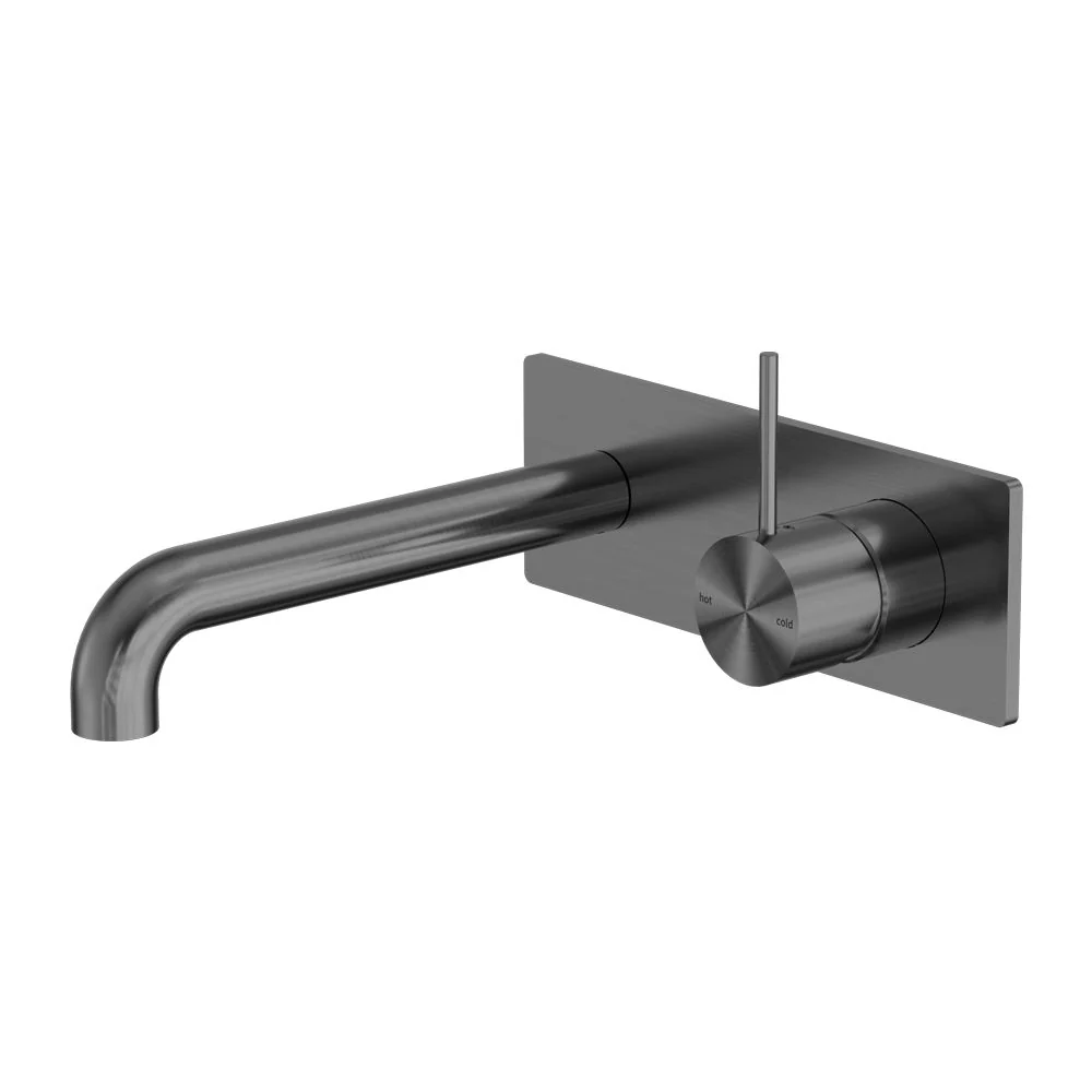 Nero Mecca Wall Basin/Bath Mixer Handle Up - Gun Metal