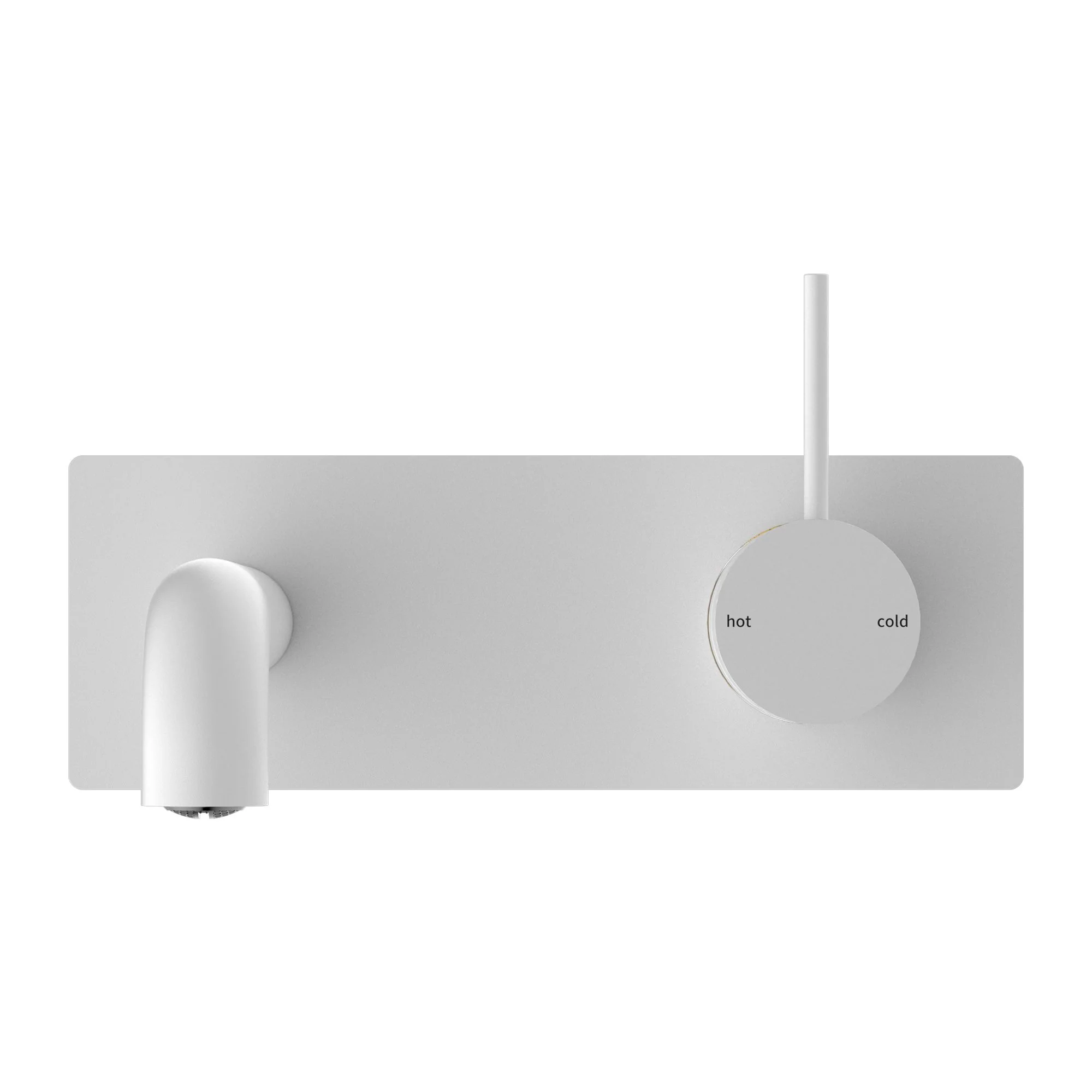 Nero Mecca Wall Basin/Bath Mixer Handle Up - White Matte - Image 2