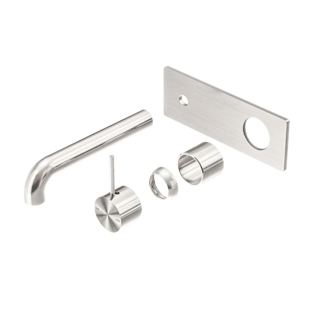 Nero Mecca Wall Basin/Bath Mixer Handle Up (Trim Kit Only) - Brushed Nickel