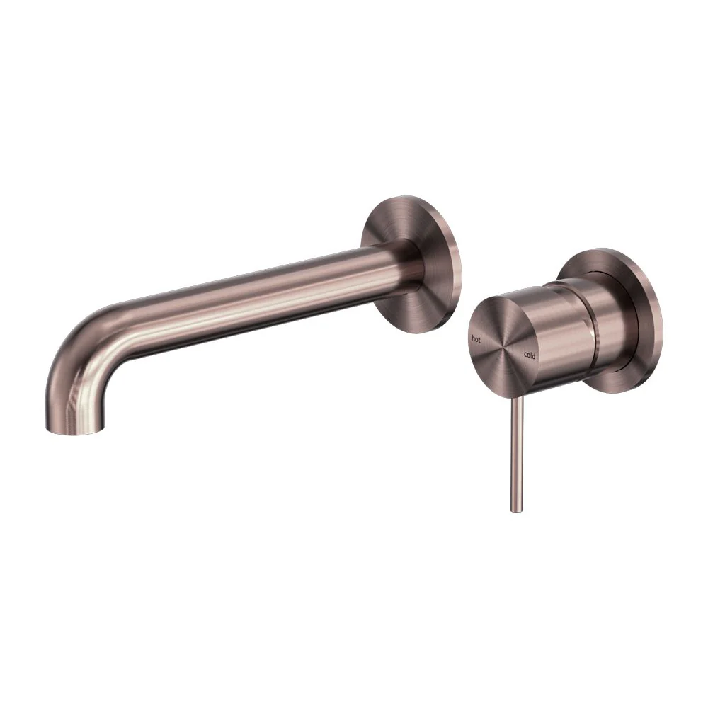Nero Mecca Wall Basin/Bath Mixer Separate Back Plate - Brushed Bronze
